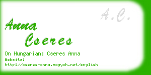 anna cseres business card